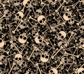 Skeletal Pattern - Skull and Bone vector image