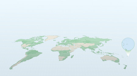 world map in perspective showing the location vector image