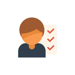 businessman completing tasks with check marks vector image