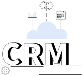 crm concept with cloud computing data analysis vector image