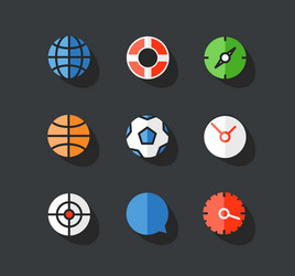 different round web icons collection vector