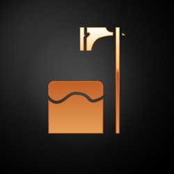 gold executioner axe in tree block icon isolated vector image