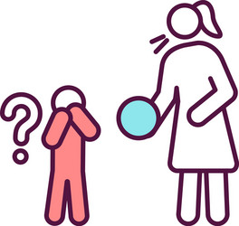 Child With Autism Avoiding Eye Contact Flat Vector Image Child With Autism Avoiding Eye Contact Flat Vector Image