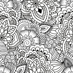 Intricate Black and White Henna Pattern Vector Image
