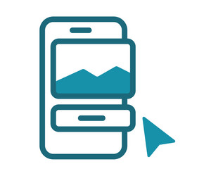 mobile design app single isolated icon with solid vector image