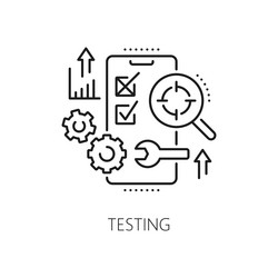 testing web app develop and optimization icon vector image