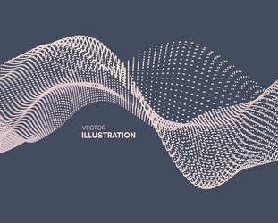 wave background abstract 3d technology style vector image