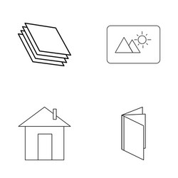 basic elements outline icons set linear icon vector image