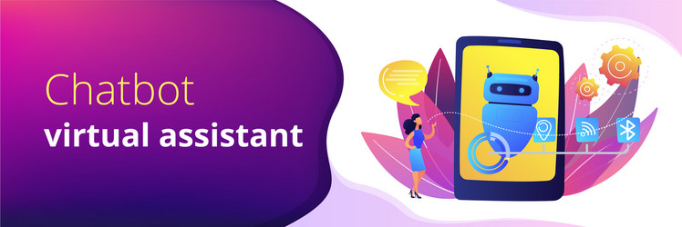 chatbot virtual assistant via messaging concept vector image