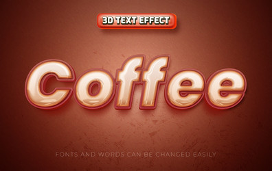 coffee 3d editable text effect style vector image
