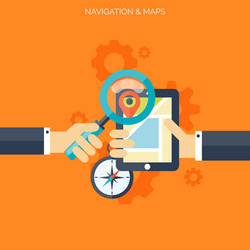 Modern Navigation with Maps vector image