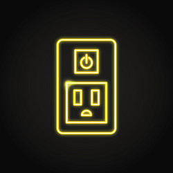 Neon smart socket icon in line style vector