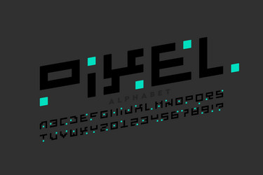 pixel style font alphabet letters and numbers vector image