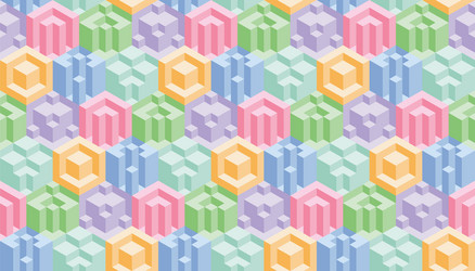 abstract colorful 3d geometric seamless pattern vector image
