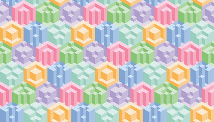 abstract colorful 3d geometric seamless pattern vector