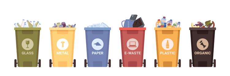 containers for garbage separation sorting vector image