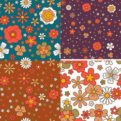 flower seamless pattern blooming botany print vector