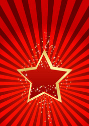 Greeting card with red stars vector