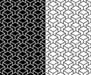 isometric 3d line cube pattern background vector image