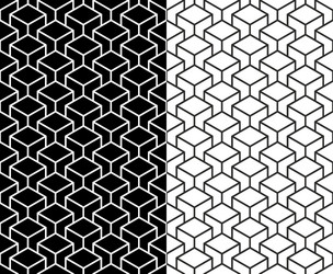 Isometric 3d line cube pattern background vector