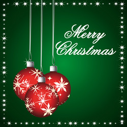 Merry christmas green and red greeting car vector