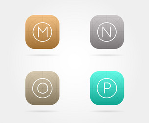 set app icon template with guidelines fresh colour vector image