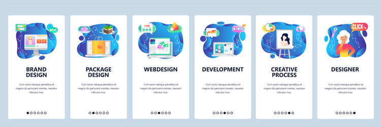 website and mobile app onboarding screens vector image