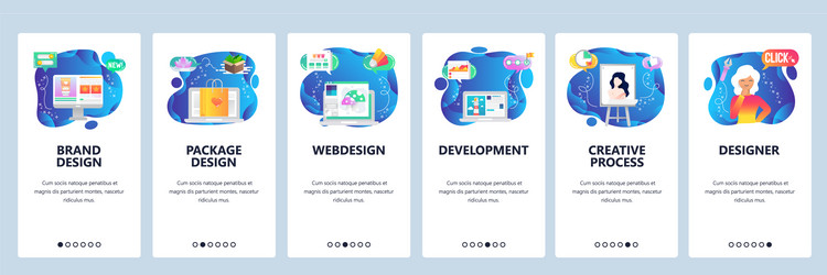 Website and mobile app onboarding screens vector