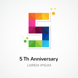 anniversary - abstract colorful icons and elements vector image