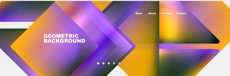 colorful fluid gradient triangles and squares web vector image
