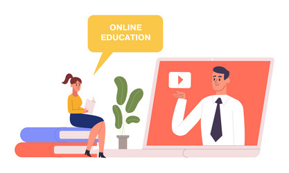 online learning workshop tutorials people vector image