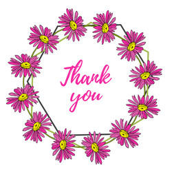 Pink Daisy Thank You Card Vector Image