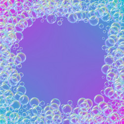 shampoo foam with colorful realistic bubbles vector image