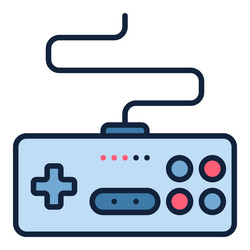 Videogame controller retro controlling wired vector