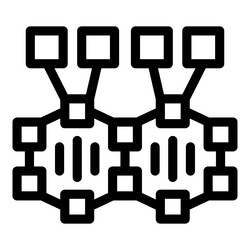 complex data structure connecting multiple nodes vector image