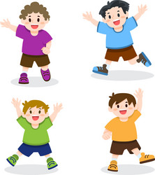 Happy children boys and girls smiling Royalty Free Vector