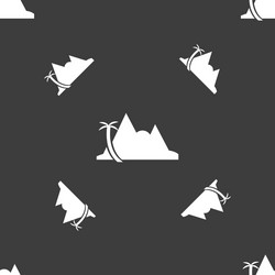 mirage icon sign seamless pattern on a gray vector image