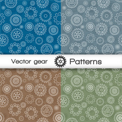 seamless pattern set with gears vector image