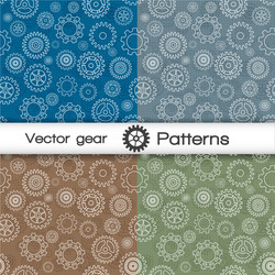 Seamless pattern set with gears vector