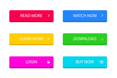 set modern button for infographic web banner vector image