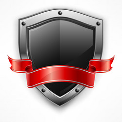 shield with ribbon vector image