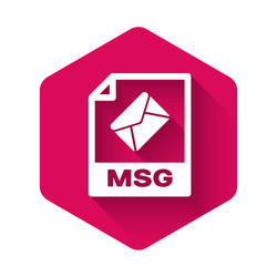white msg file document icon download button vector image