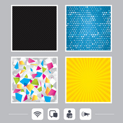 wifi and chat bubbles add user megaphone vector image