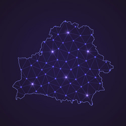 digital network map of belarus abstract connect vector image