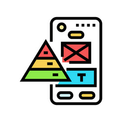 hierarchy ux ui design color icon vector image