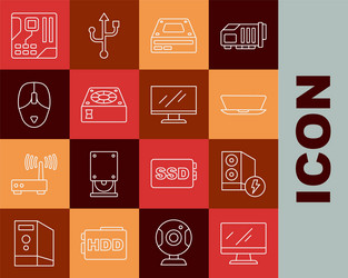 set line computer monitor screen case vector image