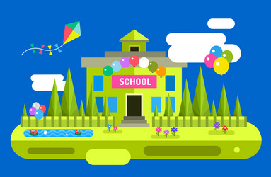 Back to school background building Royalty Free Vector Image