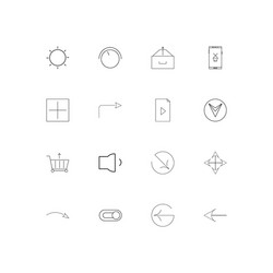 buttons linear thin icons set outlined simple vector image