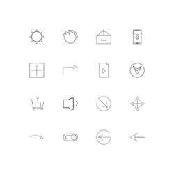 Buttons linear thin icons set outlined simple vector