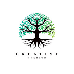Abstract tree icon logo designcreative Royalty Free Vector